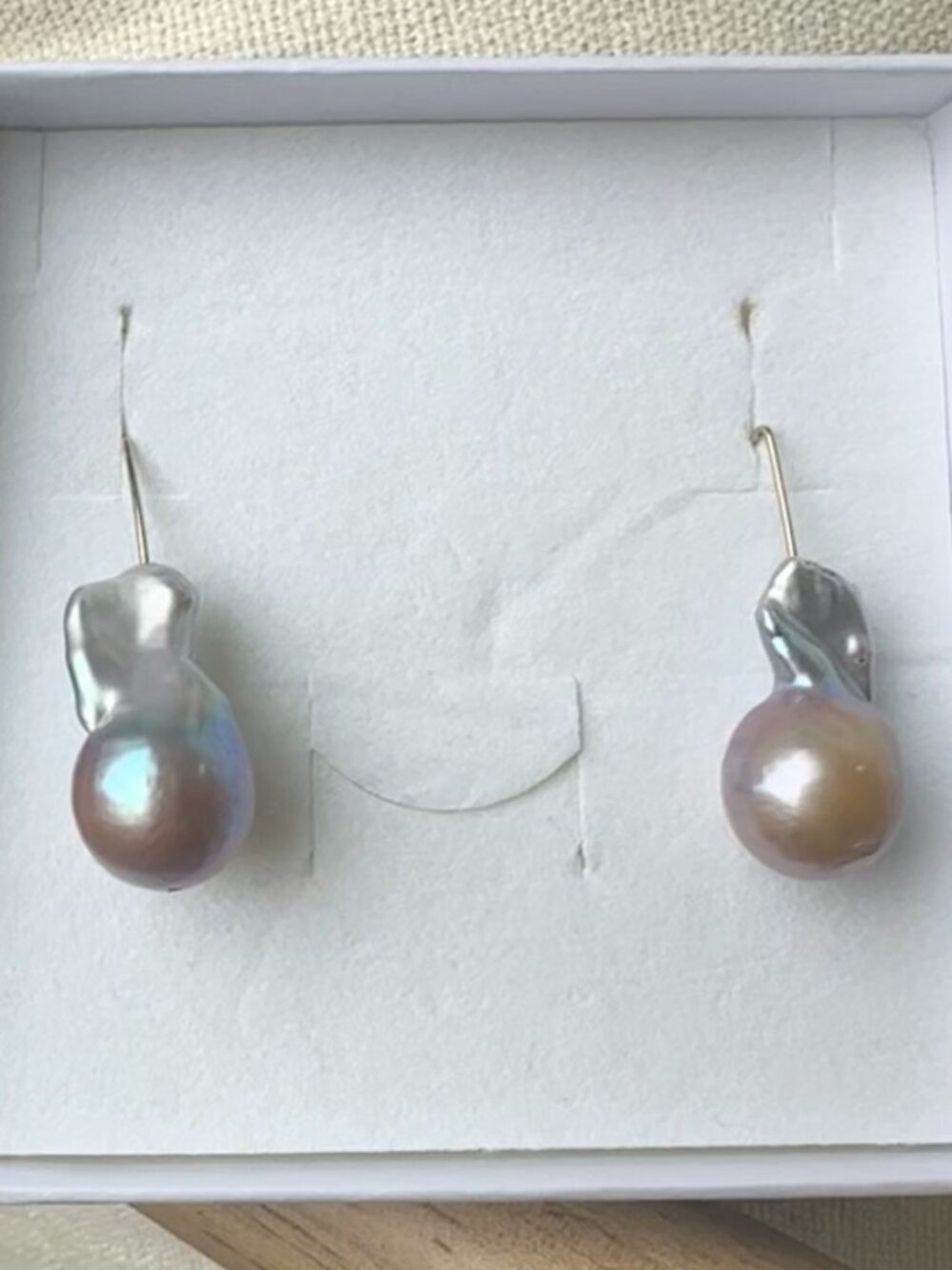 New w box, Melissa McArthur Freshwater Pearl Dangly Earrings, MoMA Store